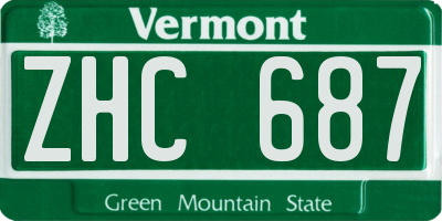 VT license plate ZHC687