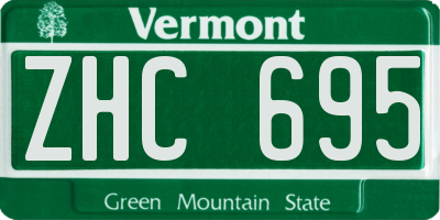 VT license plate ZHC695