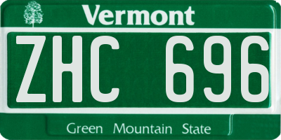 VT license plate ZHC696