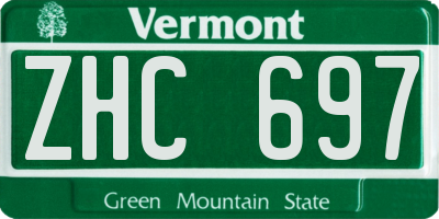 VT license plate ZHC697