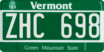 VT license plate ZHC698
