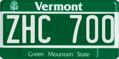 VT license plate ZHC700
