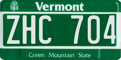 VT license plate ZHC704