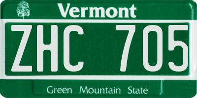 VT license plate ZHC705