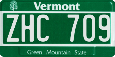 VT license plate ZHC709