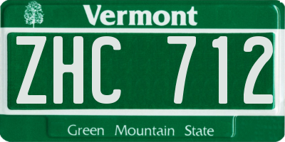 VT license plate ZHC712