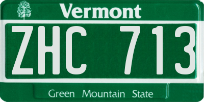 VT license plate ZHC713