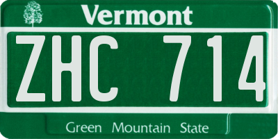 VT license plate ZHC714