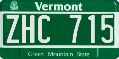 VT license plate ZHC715