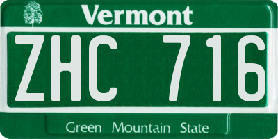 VT license plate ZHC716