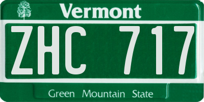 VT license plate ZHC717