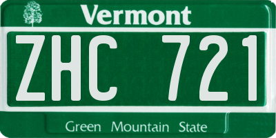 VT license plate ZHC721