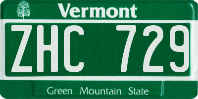 VT license plate ZHC729