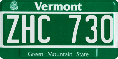 VT license plate ZHC730