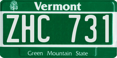 VT license plate ZHC731