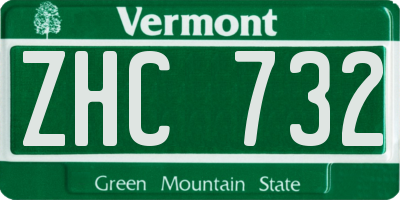 VT license plate ZHC732