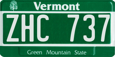 VT license plate ZHC737