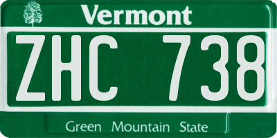 VT license plate ZHC738