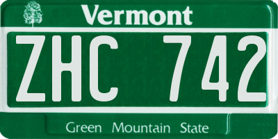 VT license plate ZHC742