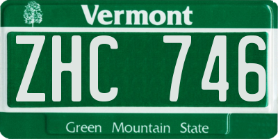 VT license plate ZHC746