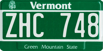 VT license plate ZHC748