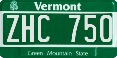 VT license plate ZHC750