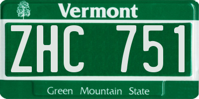 VT license plate ZHC751