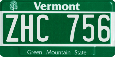 VT license plate ZHC756