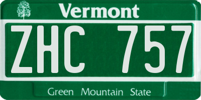 VT license plate ZHC757