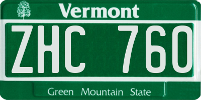 VT license plate ZHC760