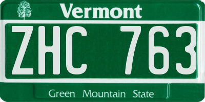VT license plate ZHC763