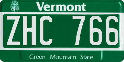 VT license plate ZHC766