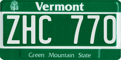 VT license plate ZHC770