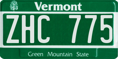 VT license plate ZHC775