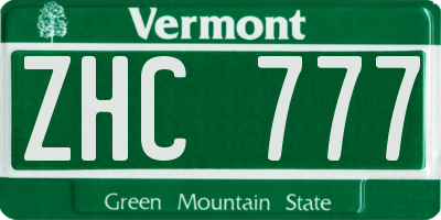 VT license plate ZHC777