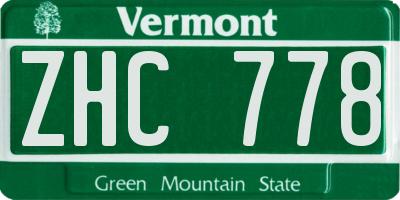 VT license plate ZHC778
