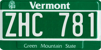 VT license plate ZHC781