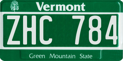 VT license plate ZHC784