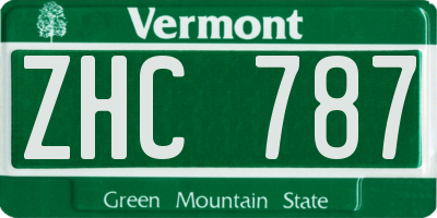 VT license plate ZHC787