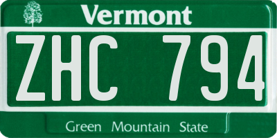 VT license plate ZHC794