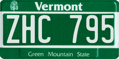 VT license plate ZHC795