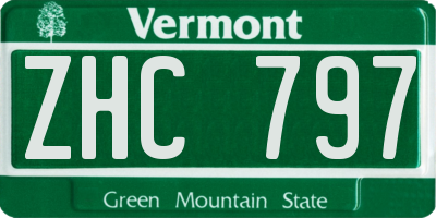 VT license plate ZHC797