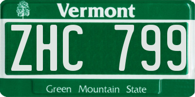 VT license plate ZHC799
