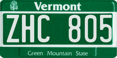 VT license plate ZHC805