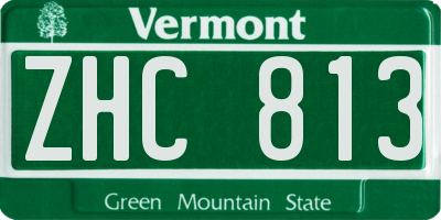 VT license plate ZHC813