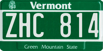 VT license plate ZHC814