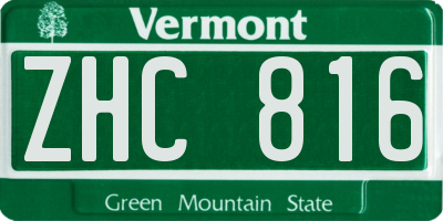 VT license plate ZHC816