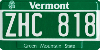 VT license plate ZHC818