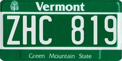 VT license plate ZHC819