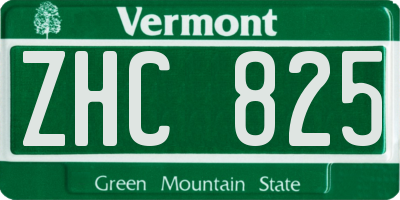 VT license plate ZHC825